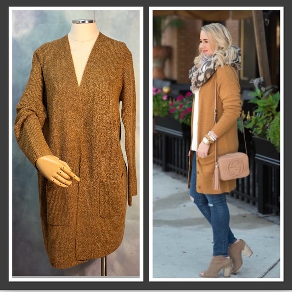 Long Mustard Cardigan (NWOT) - Picture 6 of 7